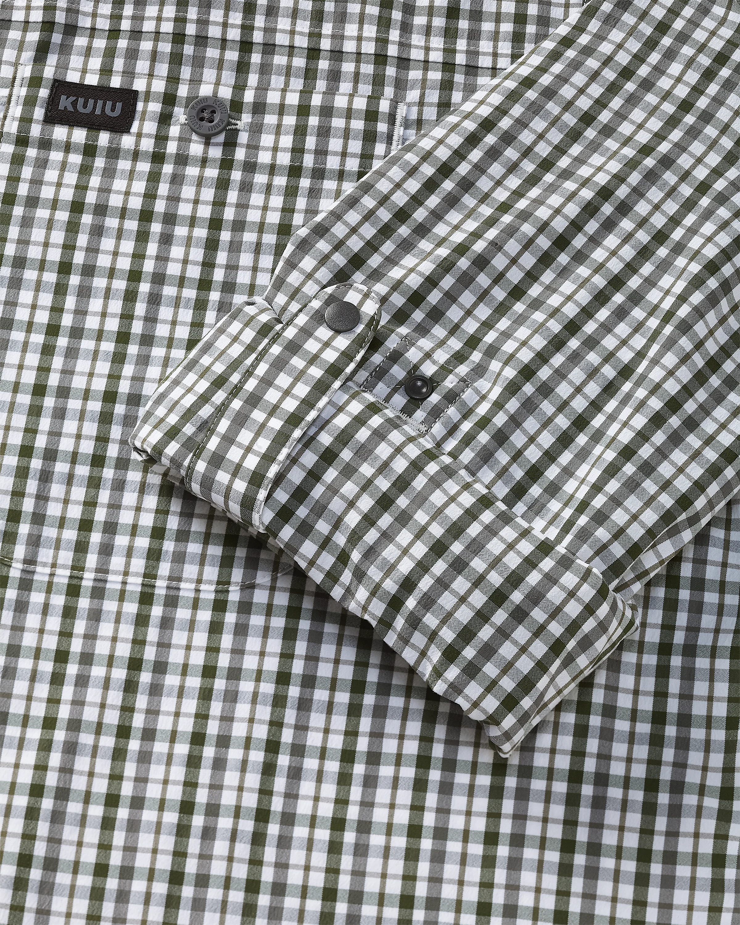 Borrego LS Shirt | Mini Cross Check Verde Plaid - Image 3