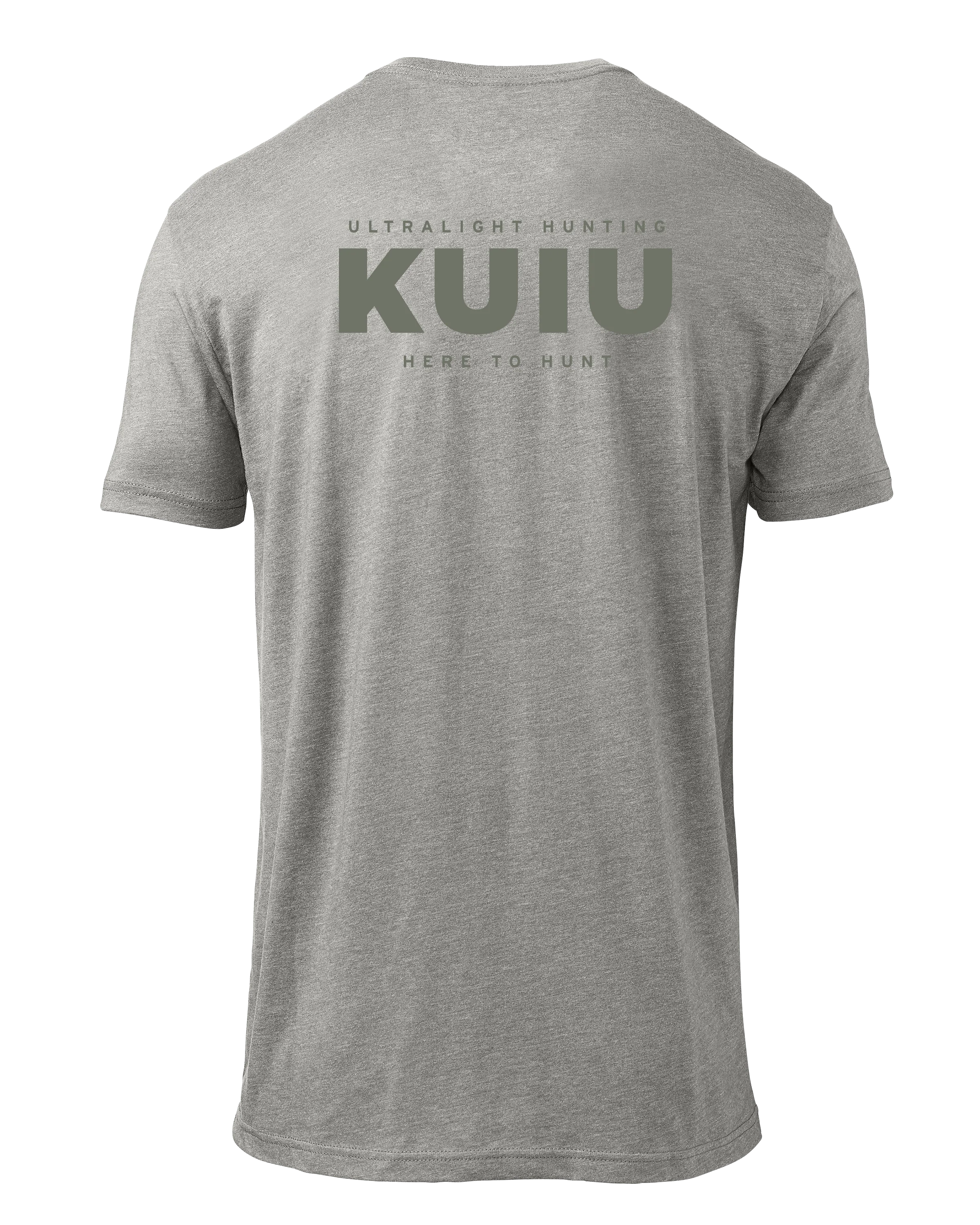 KUIU Here to Hunt Back Logo T-Shirt | Heather Grey