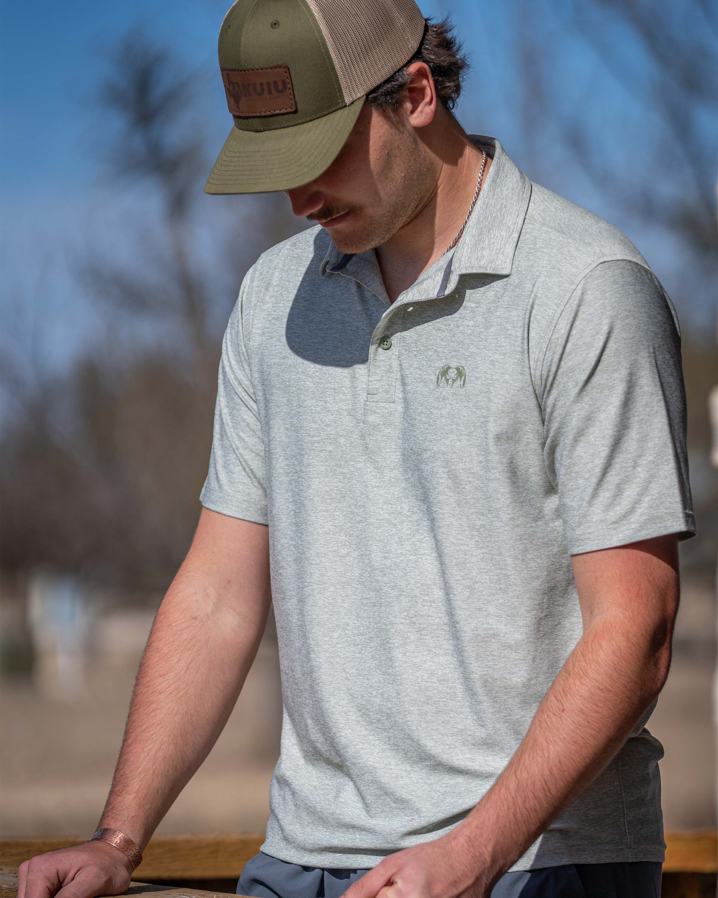 KUIU Performance Polo | Heather Buckbrush - Image 3