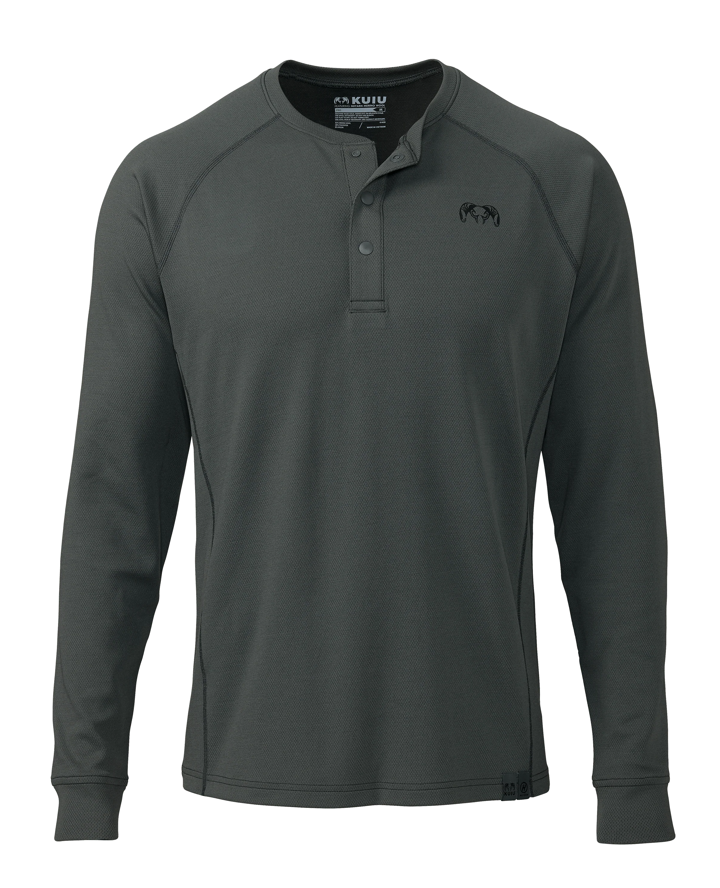 PRO Merino 200 Henley | Gunmetal
