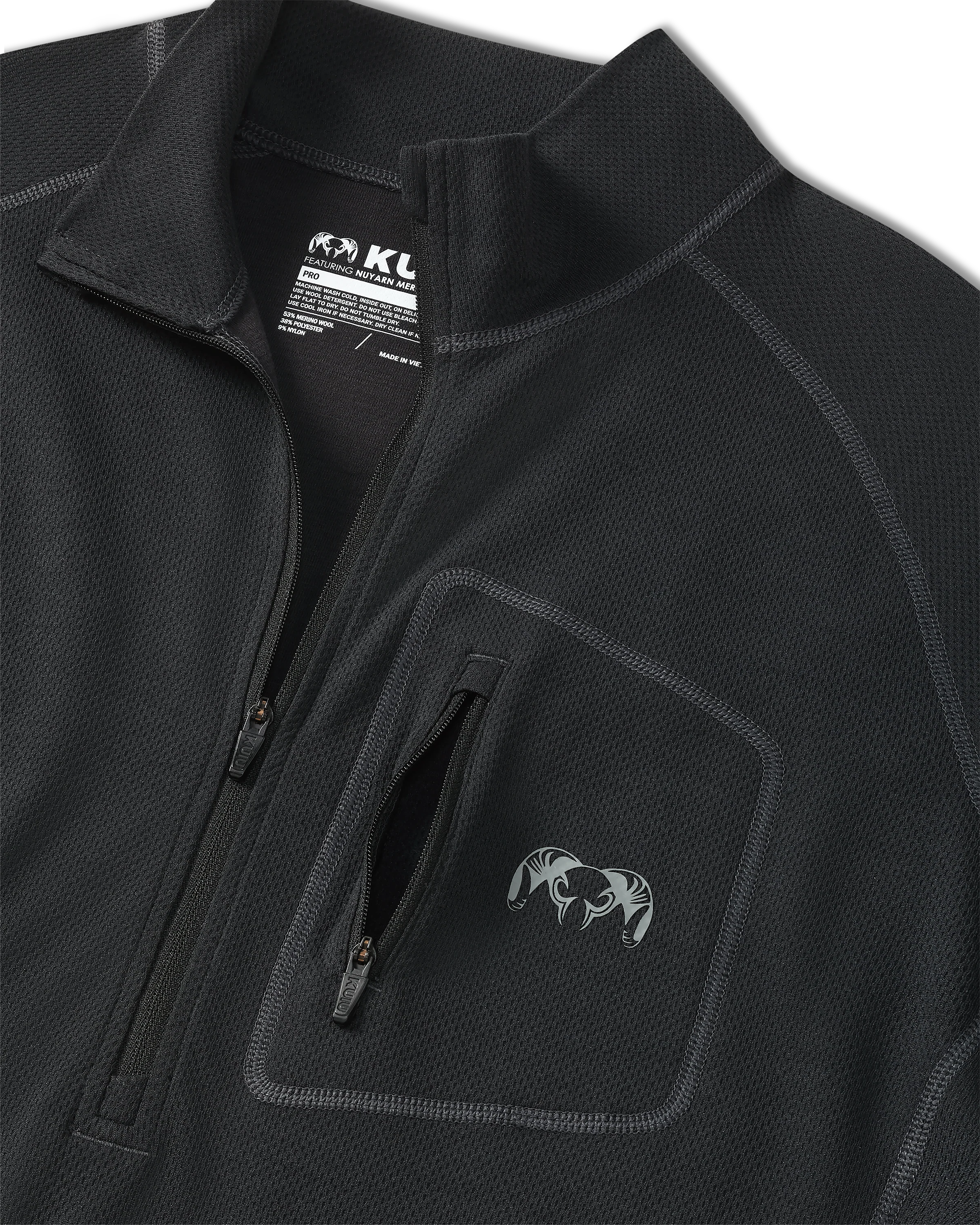 PRO Merino 200 Zip-T | Black - Image 2