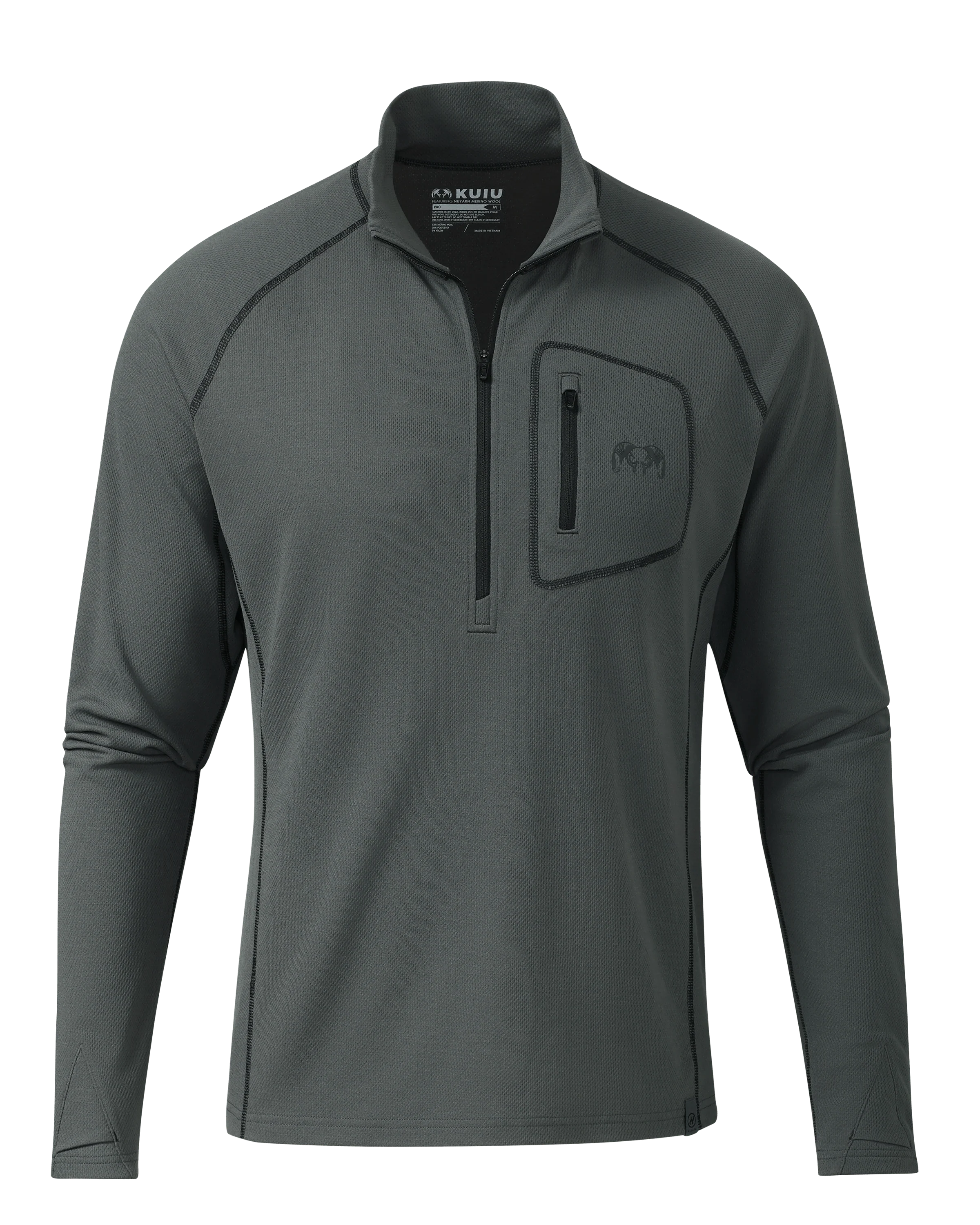 PRO Merino 200 Zip-T | Gunmetal