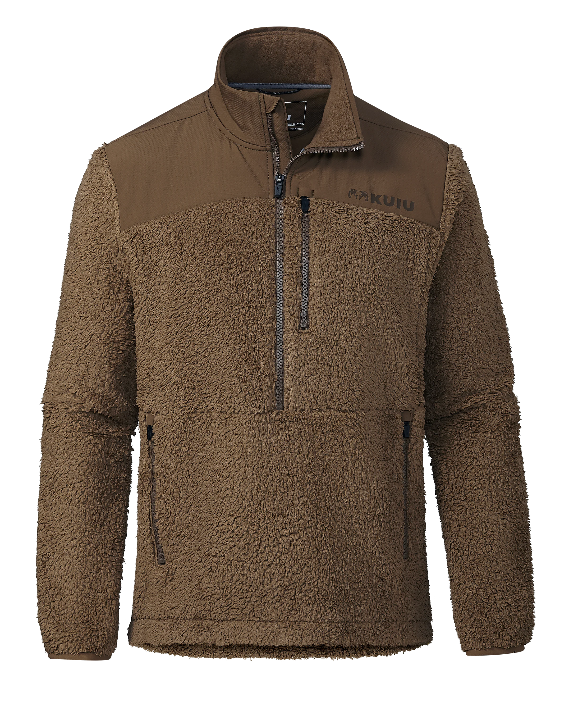 Sherpa Fleece Zip Pullover | Grizzly